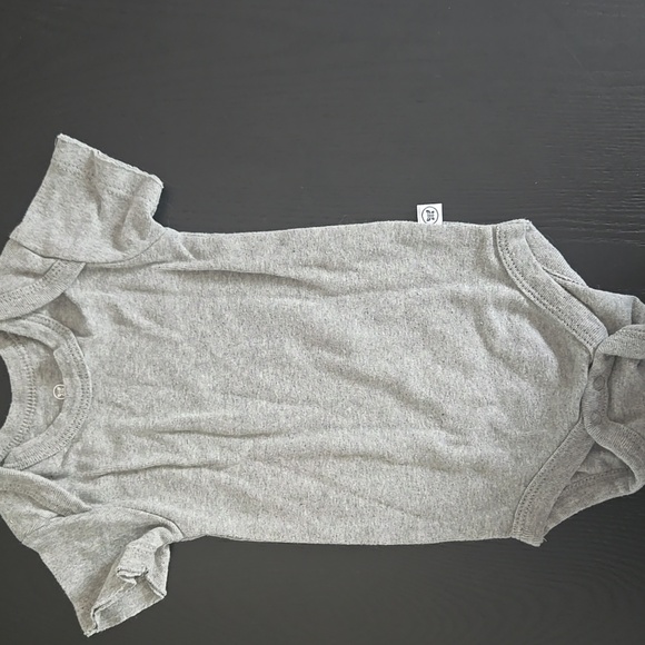 HONEST Gray Short Sleeve Baby Onesie - Picture 1 of 4
